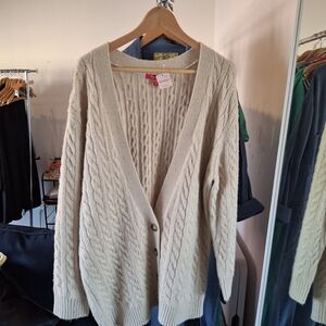 Guess Cream Cable Knit Cardigan